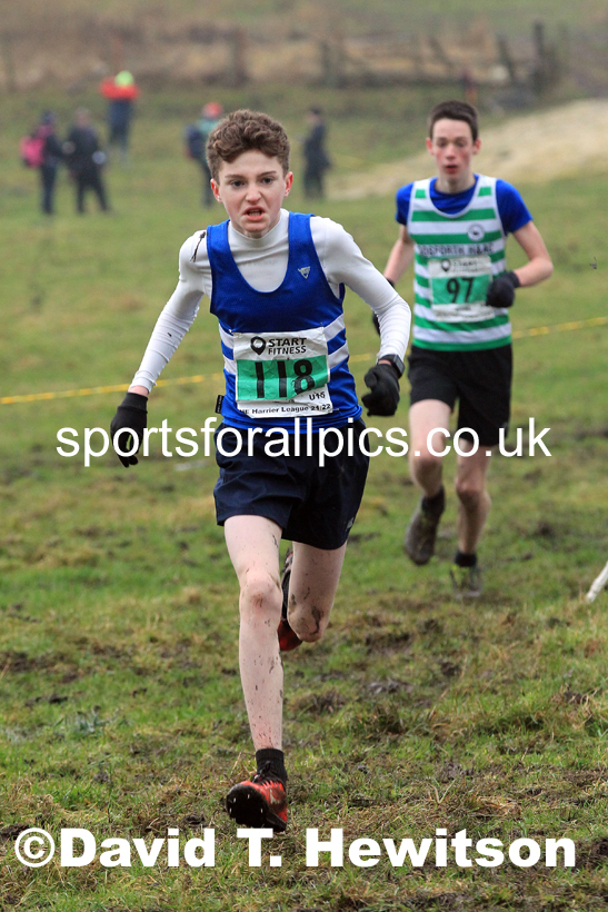 Boys under-15s 2022 North Eastern Harrier League, Thornley Farm, Peterlee, County Durham. Photo: David T. Hewitson/Sports for All Pics